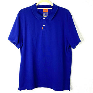 Nike Shirt XL Mens Blue Polo Dri-Fit Shirt Left Sleeve Swoosh